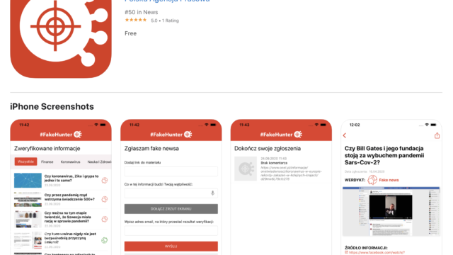 Ruszyło polowanie na fake newsy w urządzeniach mobilnych. Aplikacja #FakeHunter jest już dostępna w App Store i Google Play