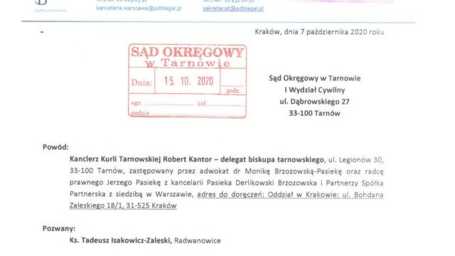 Kuria pozywa ks. Isakowicza-Zaleskiego za artykuł o pedofilii w Kościele